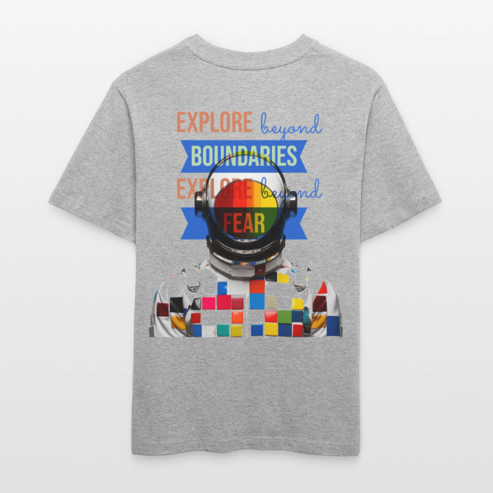 Jovareth, Astronaut, 1st | Essential, Relaxed Fit Unisex Bio T-Shirt - Grau meliert