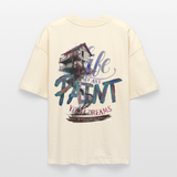 Ignisvar, Haus, 1st | Blaster, Oversize Bio T-Shirt, Unisex - Weißgrau