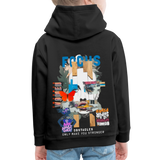 Nerthus, Gesicht, 1st | Kinder Hoodie - Schwarz