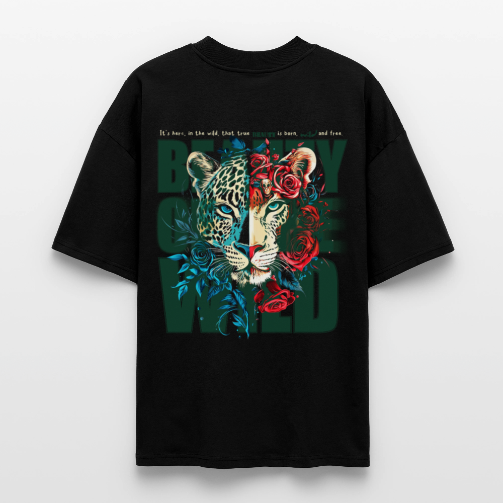 Irise, Leopard, 1st | Blaster, Oversize Bio T-Shirt, Unisex - Schwarz