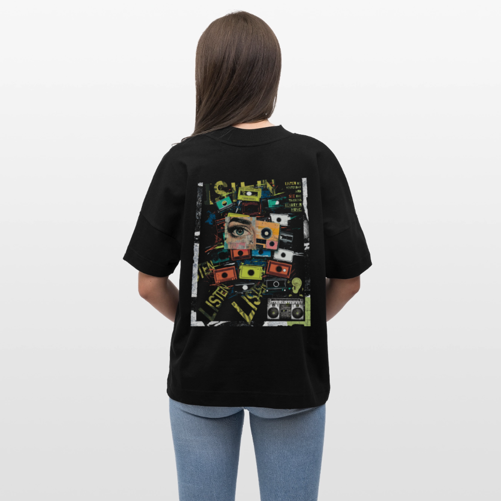 Shahzada, Kassetten, 1st | Blaster, Oversize Bio T-Shirt, Unisex - Schwarz