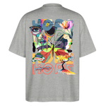 Tenebris, Schmetterling, 1st | Blaster, Oversize Bio T-Shirt, Unisex - Grau meliert