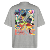 Tenebris, Schmetterling, 1st | Blaster, Oversize Bio T-Shirt, Unisex - Grau meliert