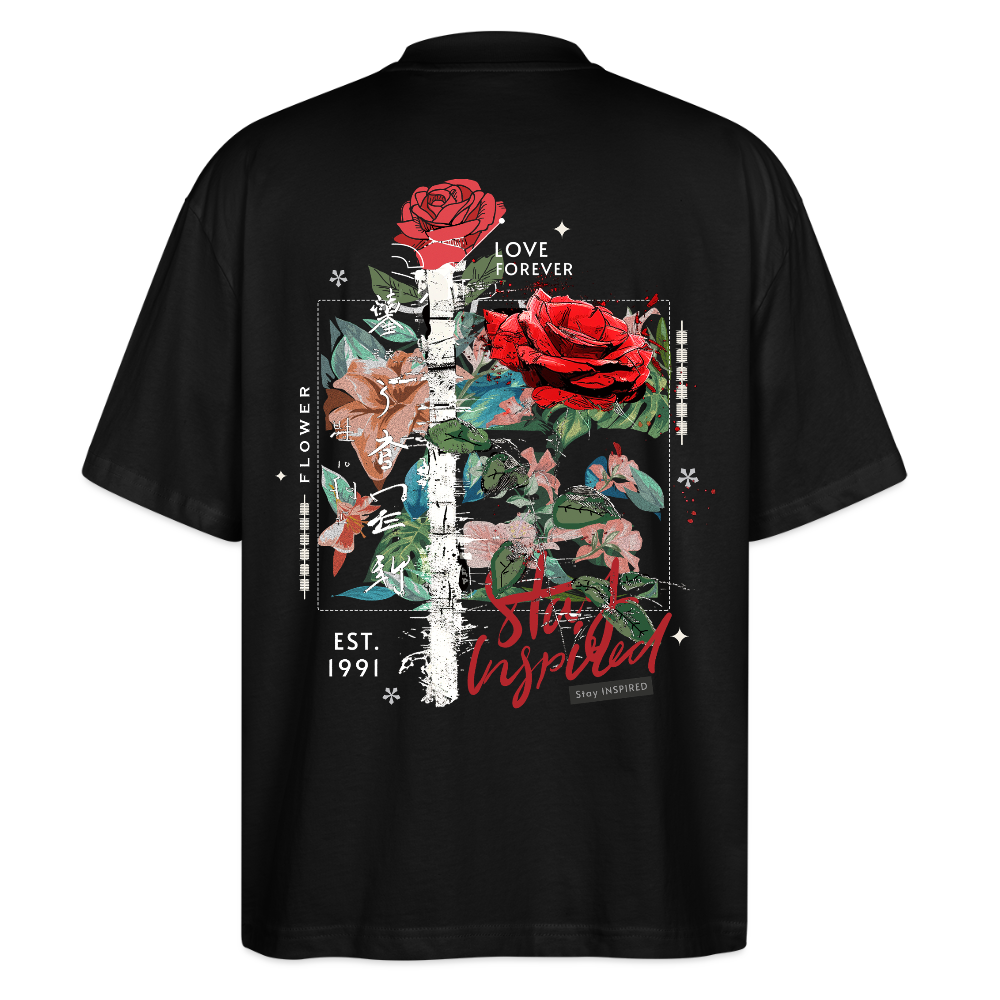 Loreley, Rose, 1st | Blaster, Oversize Bio T-Shirt, Unisex - Schwarz