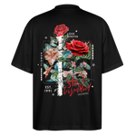 Loreley, Rose, 1st | Blaster, Oversize Bio T-Shirt, Unisex - Schwarz