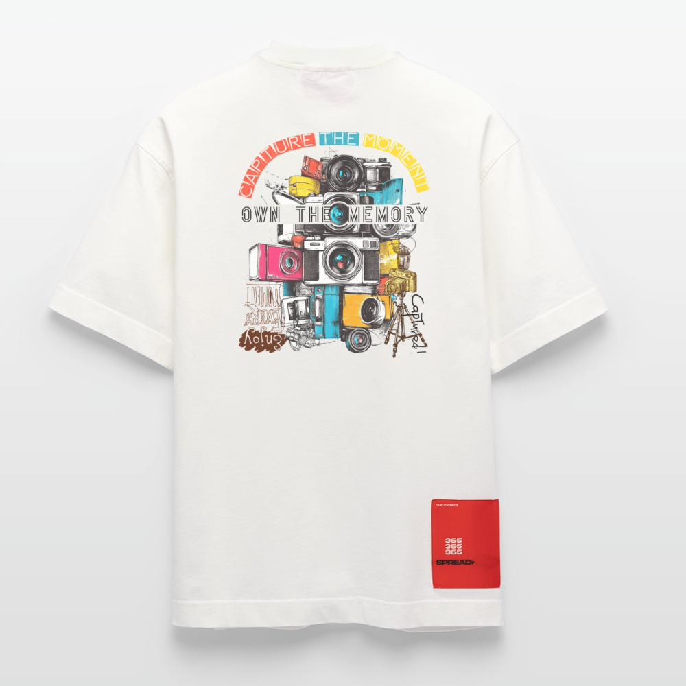 Zarethor, Kamera, 1st | Heve, Heavyweight Oversized Bio T-Shirt, Unisex - OFF WHITE