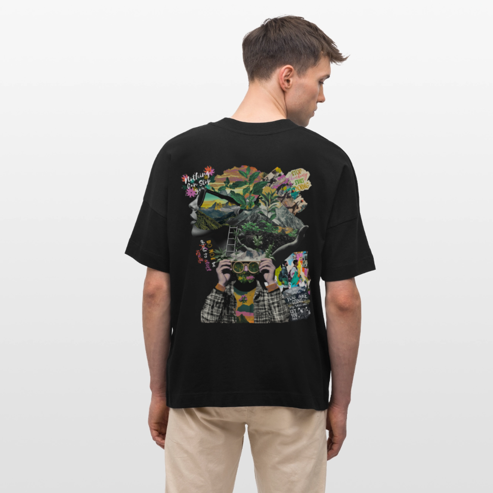 Oceani, Berge, 1st | Blaster, Oversize Bio T-Shirt, Unisex - Schwarz