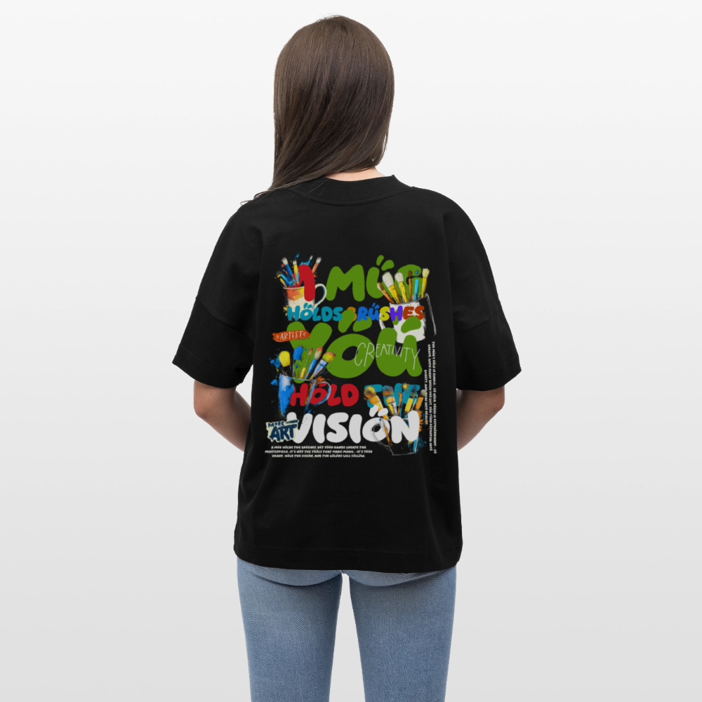 Thesean, Pinsel, 1st | Blaster, Oversize Bio T-Shirt, Unisex - Schwarz