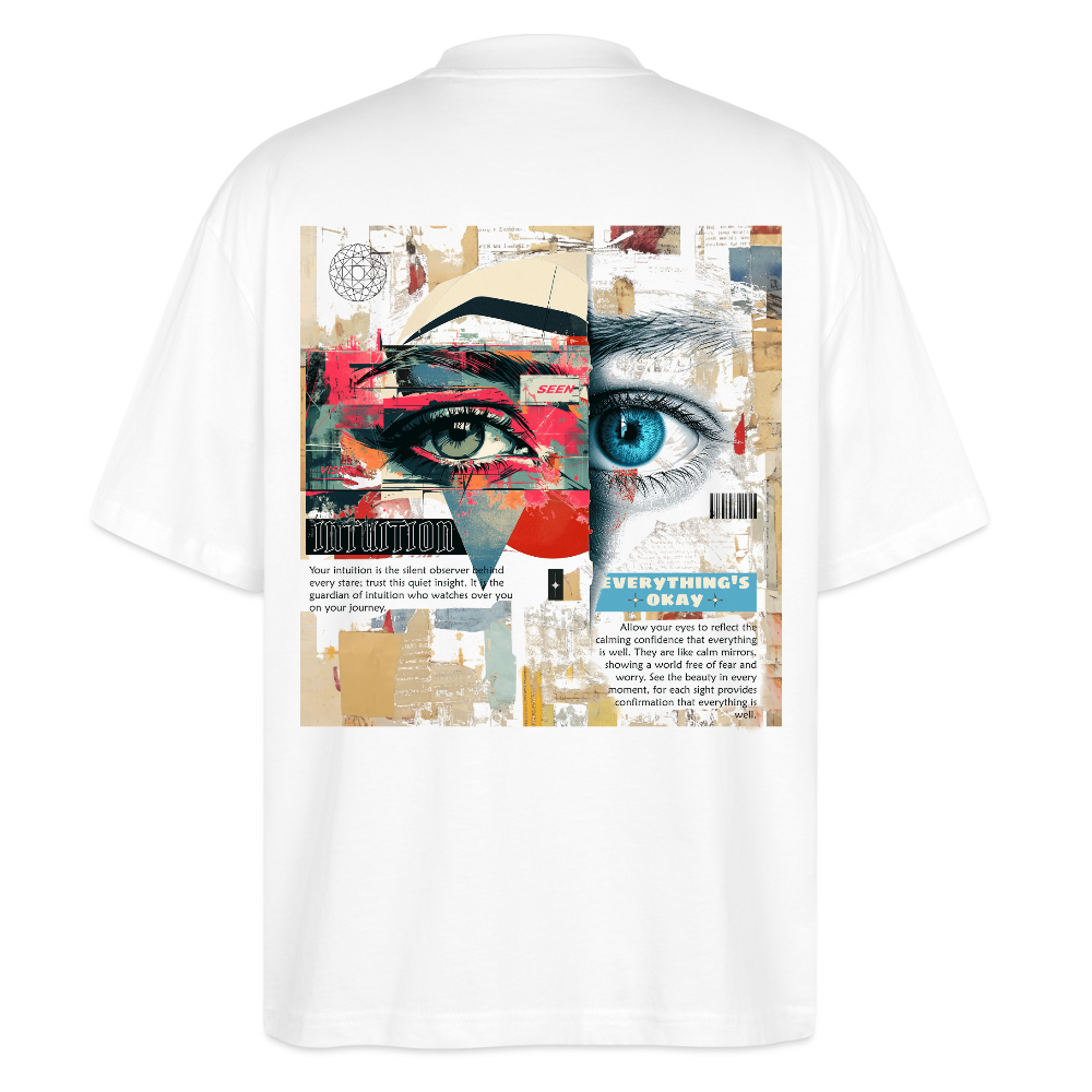 Marsyros, Augen, 1st | Blaster, Oversize Bio T-Shirt, Unisex - Weiß