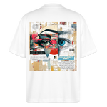 Marsyros, Augen, 1st | Blaster, Oversize Bio T-Shirt, Unisex - Weiß