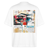 Marsyros, Augen, 1st | Blaster, Oversize Bio T-Shirt, Unisex - Weiß