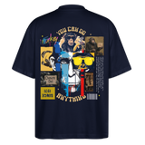 Xurjin, Affe, 1st | Blaster, Oversize Bio T-Shirt, Unisex - Navy
