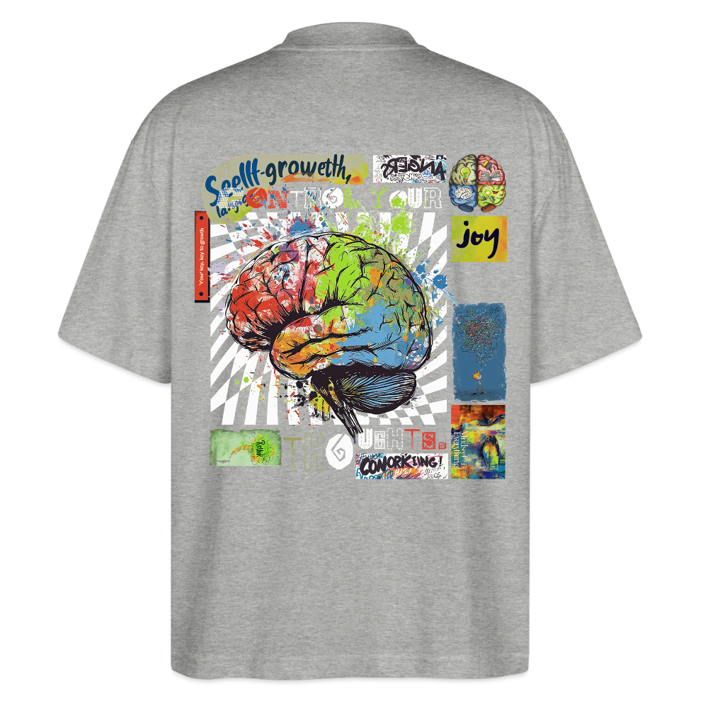 Apollon, Gehirn, 1st | Blaster, Oversize Bio T-Shirt, Unisex - Grau meliert