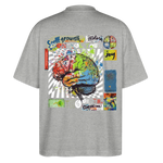 Apollon, Gehirn, 1st | Blaster, Oversize Bio T-Shirt, Unisex - Grau meliert