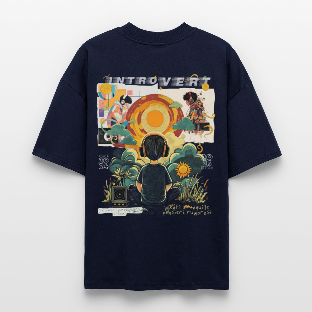 Hermesan, Kindheit, 1st | Blaster, Oversize Bio T-Shirt, Unisex - Navy