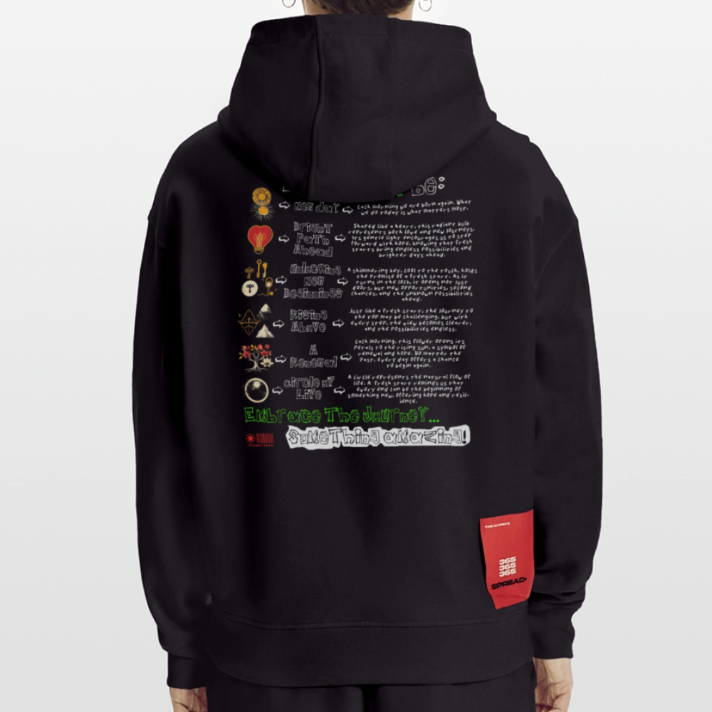 Astraeian, Symbole, 1st | Heavyweight Oversized Bio Hoodie, Unisex - SOLID BLACK