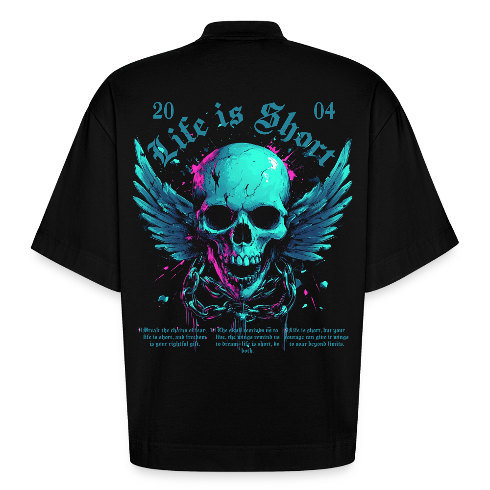 Bishamonten, Totenkopf, 1st | Boxy, Heavyweight Bio T-Shirt, Unisex - SOLID BLACK