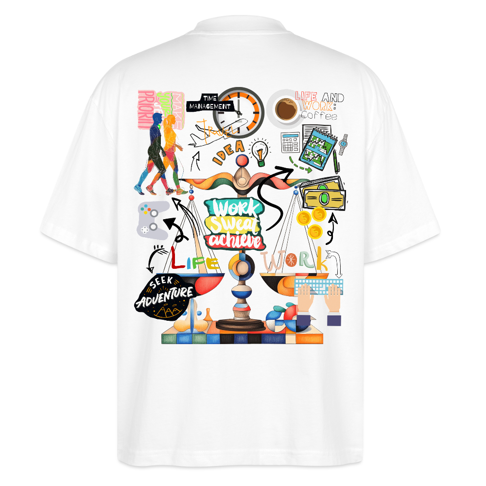 Nytheris, Waage, 1st | Blaster, Oversize Bio T-Shirt, Unisex - Weiß
