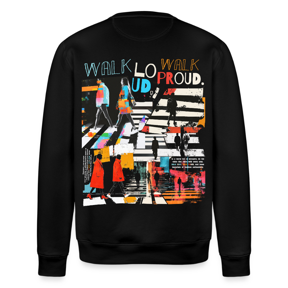Anankean, Zebrastreifen, 1st | Roller, Unisex Bio-Sweatshirt - Schwarz