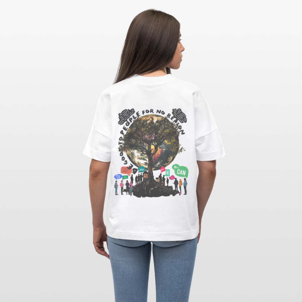 Thalvion, Baum, 1st | Blaster, Oversize Bio T-Shirt, Unisex - Weiß