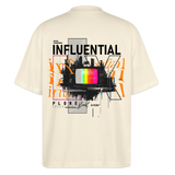 Flamethar, Fernseher, 1st | Blaster, Oversize Bio T-Shirt, Unisex - Weißgrau