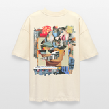Seraphion, Gesichter, 1st | Blaster, Oversize Bio T-Shirt, Unisex - Weißgrau
