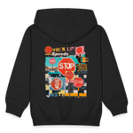 Solvarion, Stopp, 1st | Kinder Zip Hoodie - Schwarz