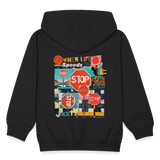 Solvarion, Stopp, 1st | Kinder Zip Hoodie - Schwarz