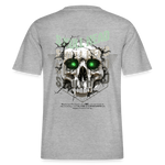 Gliesaron, Totenkopf, 1st | Essential, Relaxed Fit Unisex Bio T-Shirt - Grau meliert