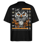 Marid, Eule, 1st | Blaster, Oversize Bio T-Shirt, Unisex - Schwarz