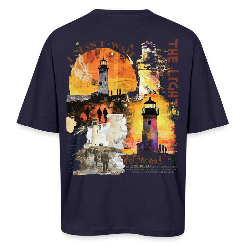 Morian, Leuchtturm, 1st | Breezy, Oversized Unisex T-Shirt - Navy