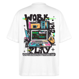 Aetherion, Laptop, 1st | Blaster, Oversize Bio T-Shirt, Unisex - Weiß