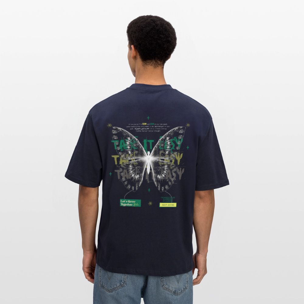 Hesinkar, Schmetterling, 1st | Breezy, Oversized Unisex T-Shirt - Navy