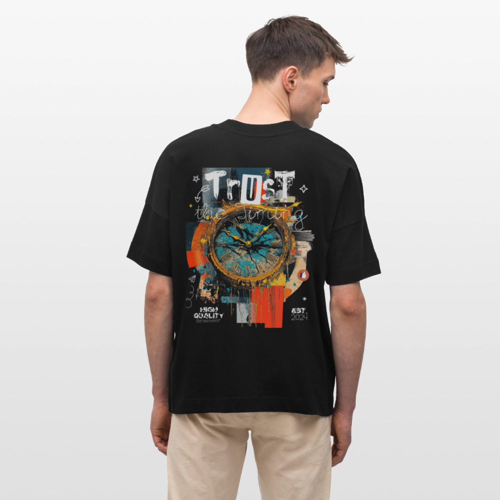 Demeteros, Uhr, 1st | Blaster, Oversize Bio T-Shirt, Unisex - Schwarz