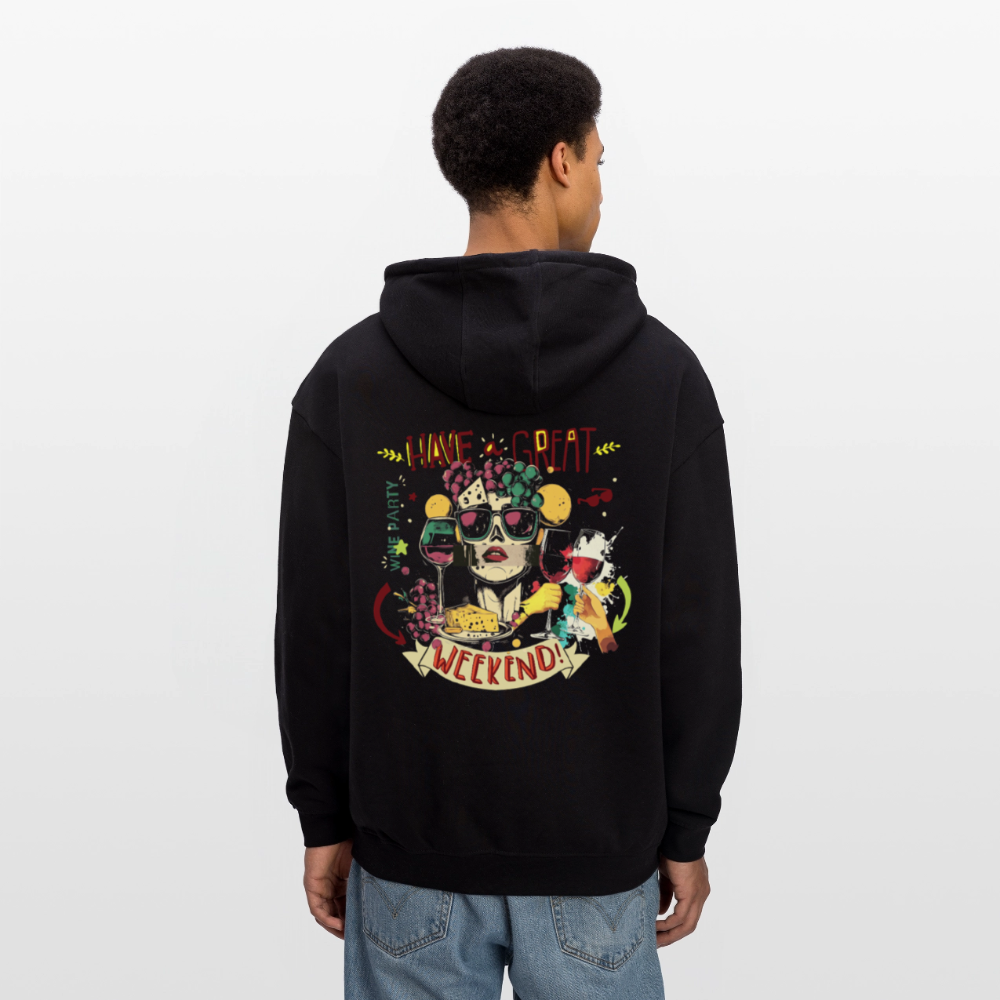 Ruh, Trauben, 1st | Freshhood, Oversized Unisex Hoodie - Schwarz
