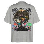 Thalvion, Baum, 1st | Blaster, Oversize Bio T-Shirt, Unisex - Grau meliert