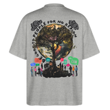 Thalvion, Baum, 1st | Blaster, Oversize Bio T-Shirt, Unisex - Grau meliert