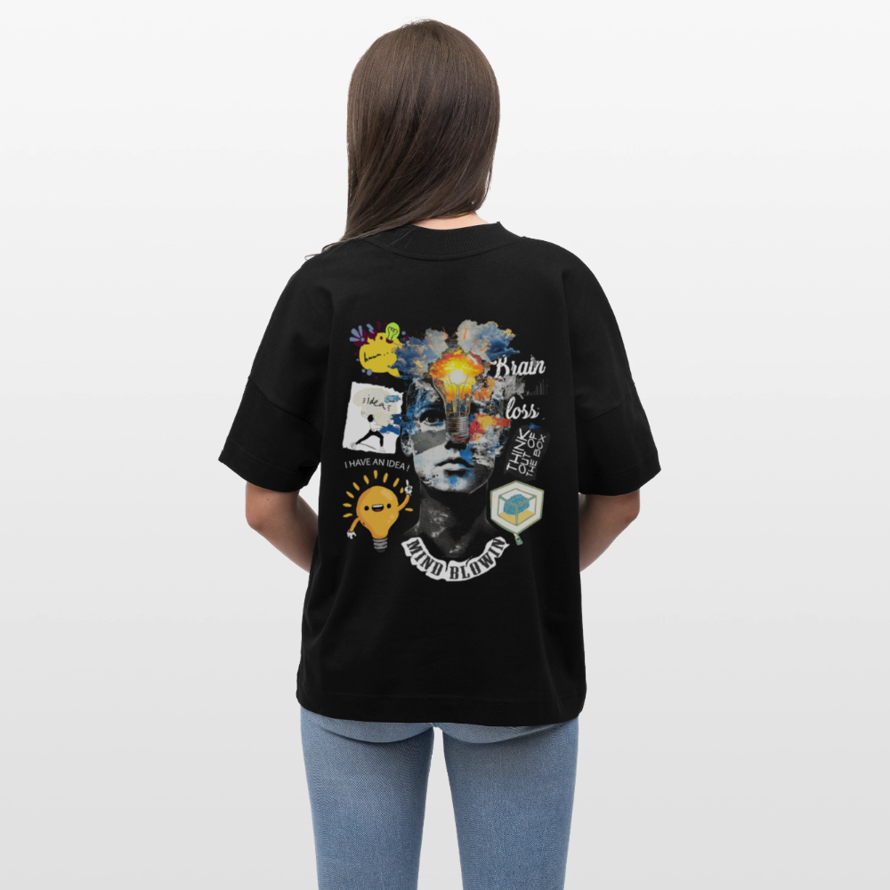 Rhean, Glühbirne, 1st | Blaster, Oversize Bio T-Shirt, Unisex - Schwarz