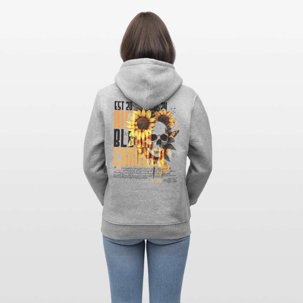 Umbraxion, Sonnenblume, 1st | Cruiser, Unisex Bio-Hoodie - Grau meliert