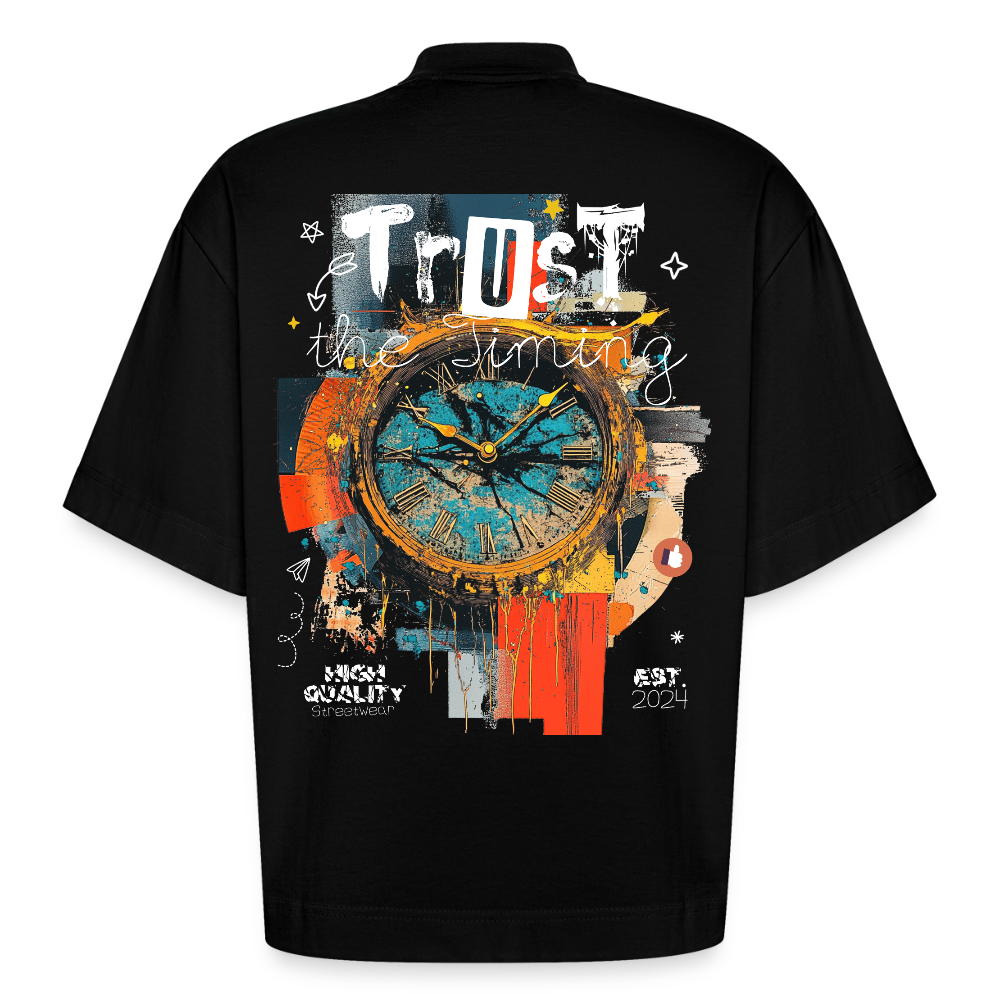 Demeteros, Uhr, 1st | Boxy, Heavyweight Bio T-Shirt, Unisex - SOLID BLACK