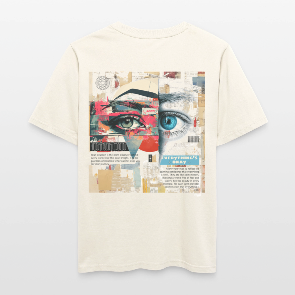 Marsyros, Augen, 1st | Essential, Relaxed Fit Unisex Bio T-Shirt - Naturweiß 