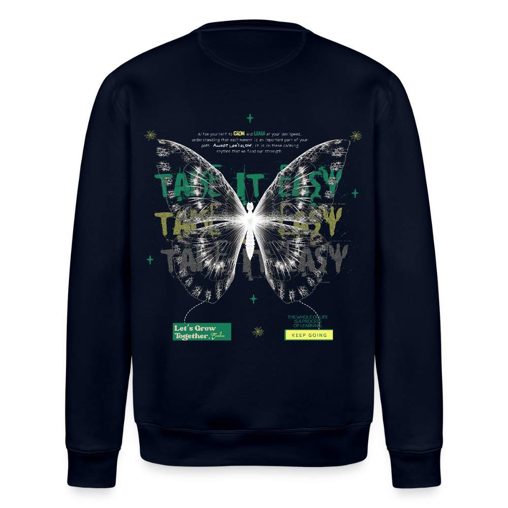 Hesinkar, Schmetterling, 1st | Roller, Unisex Bio-Sweatshirt - Navy