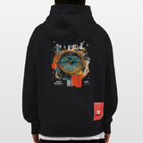 Demeteros, Uhr, 1st | Heavyweight Oversized Bio Hoodie, Unisex - SOLID BLACK