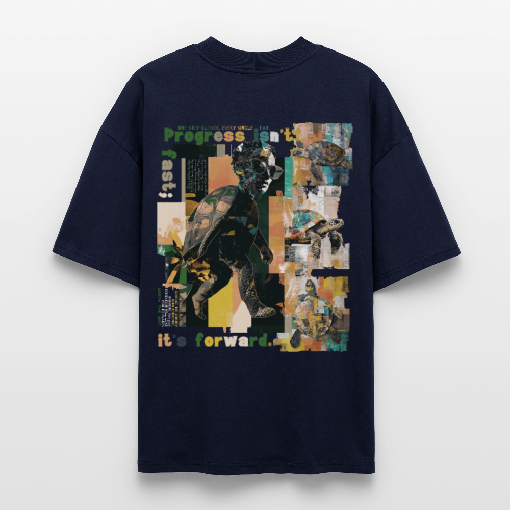 Xantherion2, Schildkröte, 1st | Blaster, Oversize Bio T-Shirt, Unisex - Navy