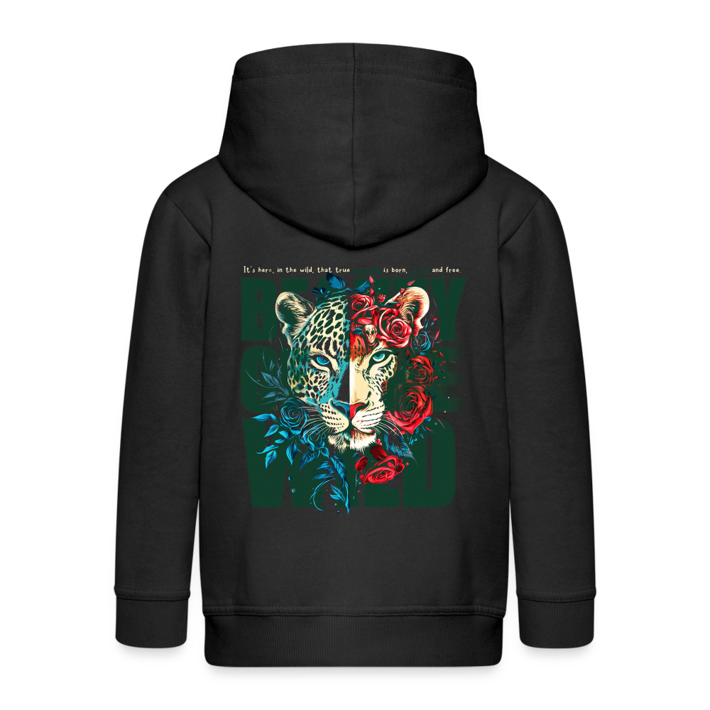 Irise, Leopard, 1st | Kinder Zip Hoodie - Schwarz