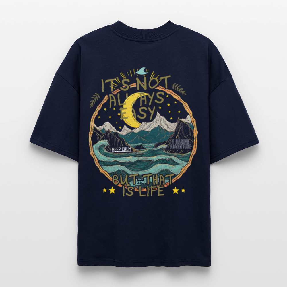 Izanami, Berge, 1st | Blaster, Oversize Bio T-Shirt, Unisex - Navy