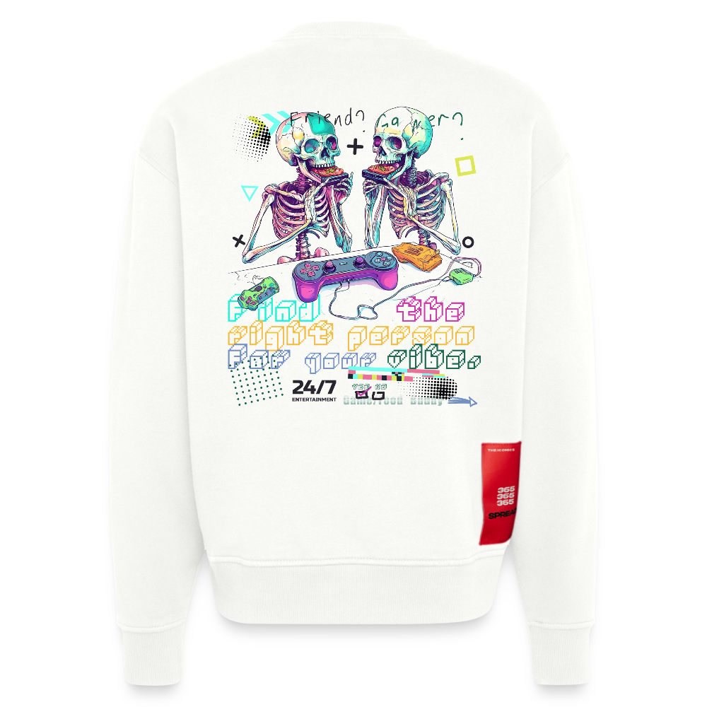 Malakar, Gaming, 1st | Heavyweight Oversized Bio Sweater, Unisex - OFF WHITE