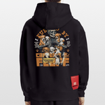 Nyxian, Skelet & Welpen, 1st | Heavyweight Oversized Bio Hoodie, Unisex - SOLID BLACK