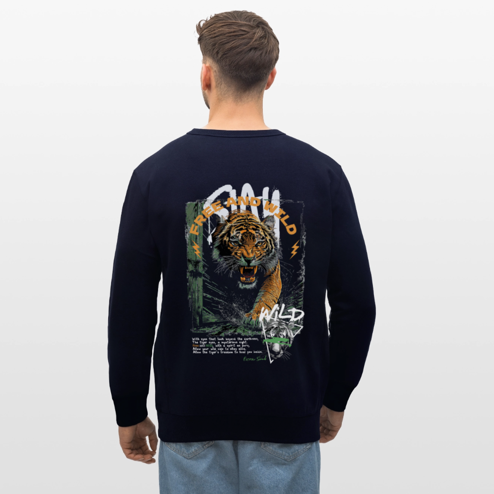 Demeter, Tiger, 1st | Roller, Unisex Bio-Sweatshirt - Navy