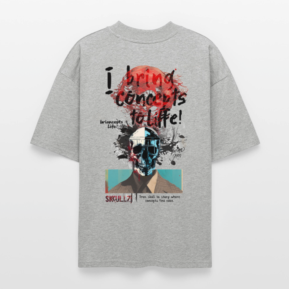 Titanis, Totenkopf, 1st | Blaster, Oversize Bio T-Shirt, Unisex - Grau meliert